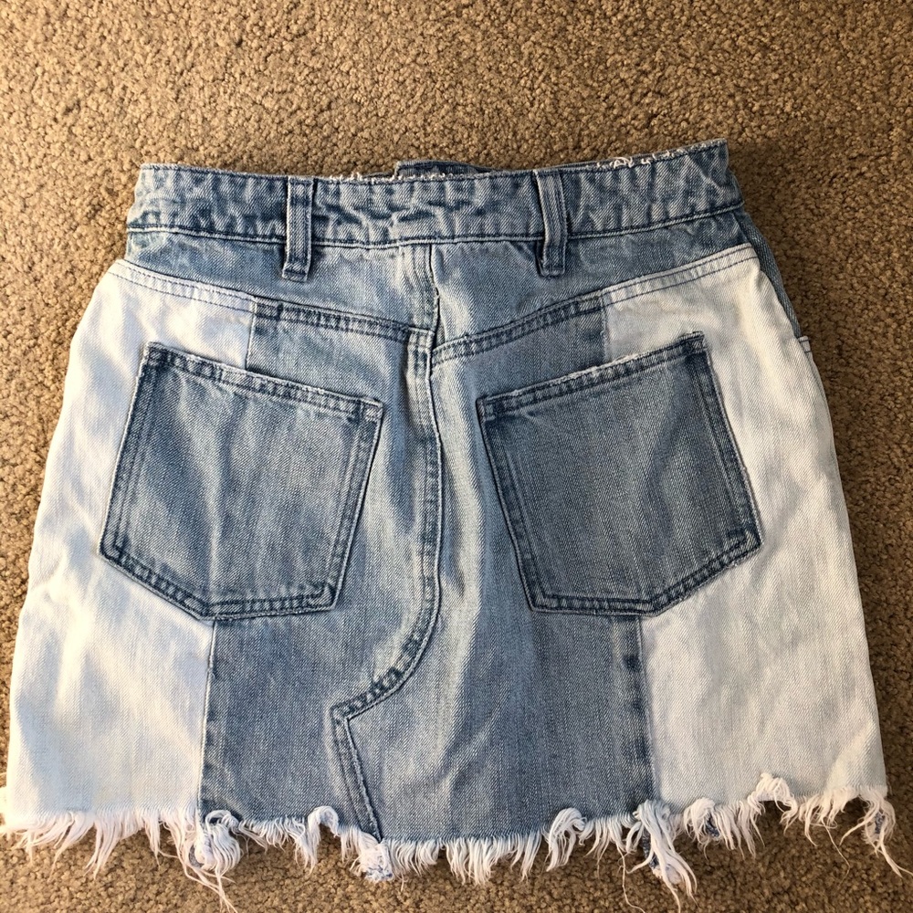 Free people color block denim skirt - Picture 5 of 5